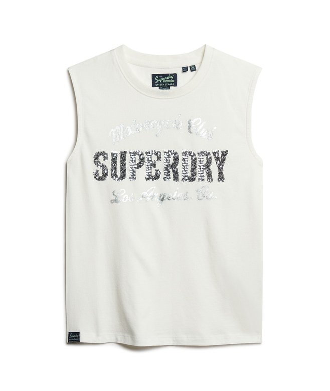 Embellished Archive Fitted Tank Top Embellished Archive Fitted Tank Top