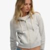 Essential Logo Cropped Zip Hoodie