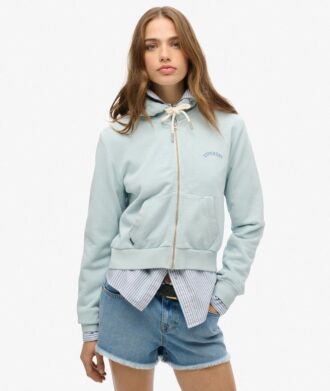 Essential Logo Cropped Zip Hoodie
