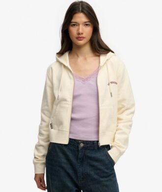 Essential Logo Cropped Zip Hoodie Essential Logo Cropped Zip Hoodie