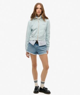 Essential Logo Cropped Zip Hoodie