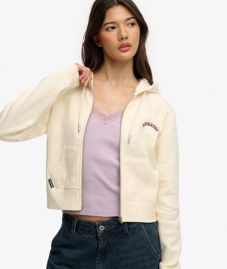 Essential Logo Cropped Zip Hoodie Essential Logo Cropped Zip Hoodie