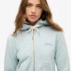 Essential Logo Cropped Zip Hoodie