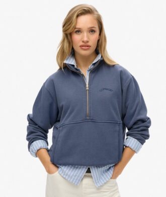 Essential Logo Oversized Half Zip Sweatshirt