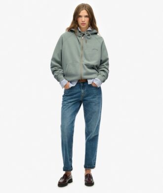 Essential Logo Oversized Raglan Zip Hoodie