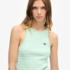 Essential Logo Striped Racer Vest Top Essential Logo Striped Racer Vest Top