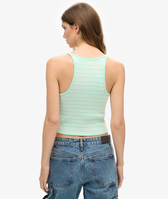 Essential Logo Striped Racer Vest Top Essential Logo Striped Racer Vest Top