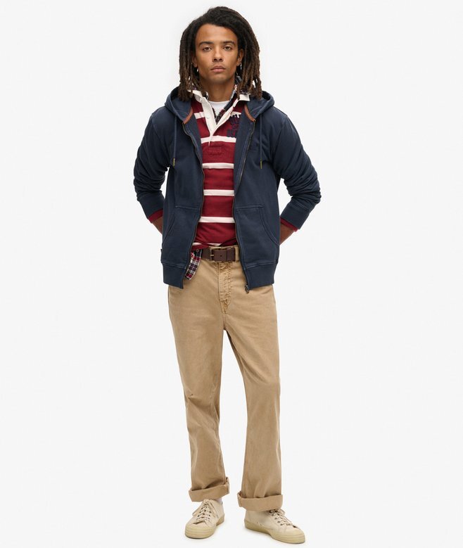 Essential Logo Washed Zip Hoodie Essential Logo Washed Zip Hoodie