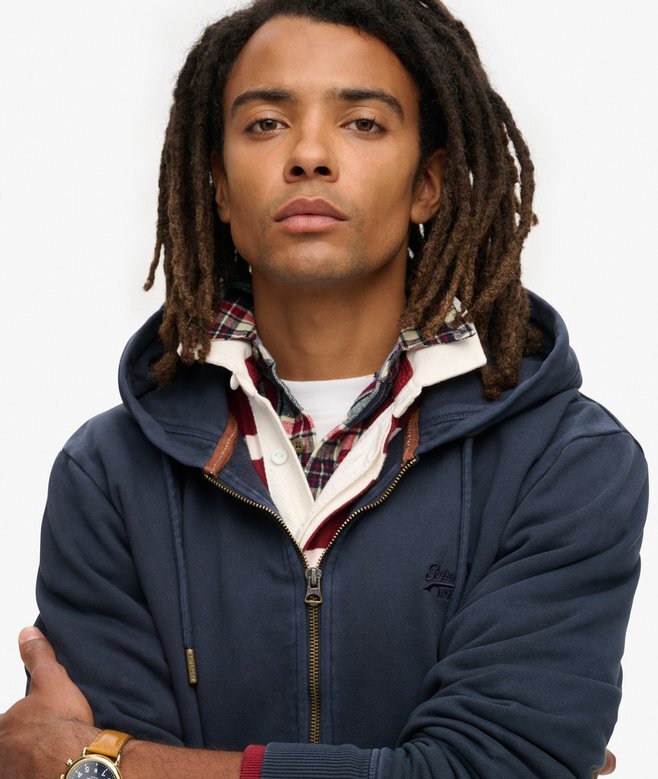 Essential Logo Washed Zip Hoodie Essential Logo Washed Zip Hoodie