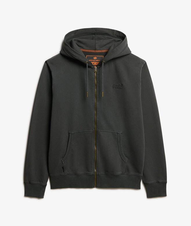 Essential Logo Washed Zip Hoodie Essential Logo Washed Zip Hoodie