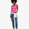 Essential Rib Lace Cami Top i Organic Cotton