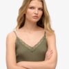Essential Rib Lace Cami Top i Organic Cotton Essential Rib Lace Cami Top i Organic Cotton