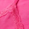 Essential Rib Lace Cami Top i Organic Cotton