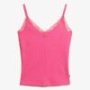 Essential Rib Lace Cami Top i Organic Cotton