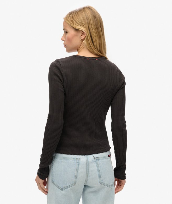 Essential-tröja med knappar och långa ärmar Essential-tröja med knappar och långa ärmar