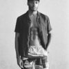 Fotografiska 17-tums återvunna badshorts