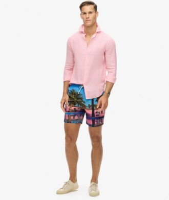 Fotografiska 17-tums återvunna badshorts