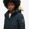 Fuji midlång Puffer-jacka med Hooded-design Fuji midlång Puffer-jacka med Hooded-design