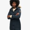 Fuji midlång Puffer-jacka med Hooded-design Fuji midlång Puffer-jacka med Hooded-design