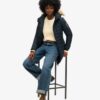 Fuji midlång Puffer-jacka med Hooded-design Fuji midlång Puffer-jacka med Hooded-design