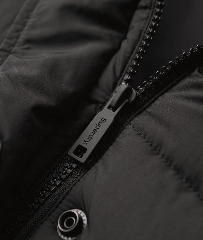Fuji midlång Puffer-jacka med Hooded-design Fuji midlång Puffer-jacka med Hooded-design