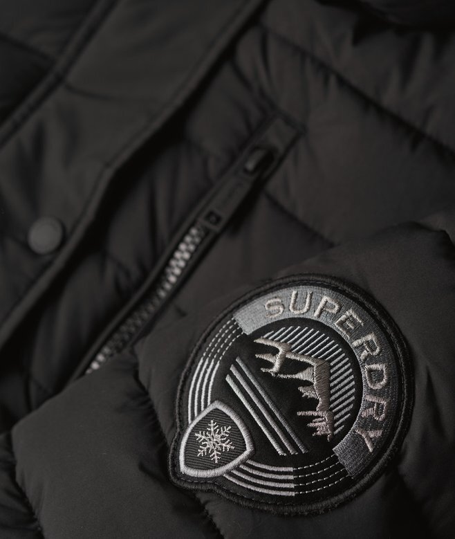 Fuji midlång Puffer-jacka med Hooded-design Fuji midlång Puffer-jacka med Hooded-design