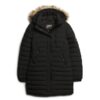 Fuji midlång Puffer-jacka med Hooded-design Fuji midlång Puffer-jacka med Hooded-design