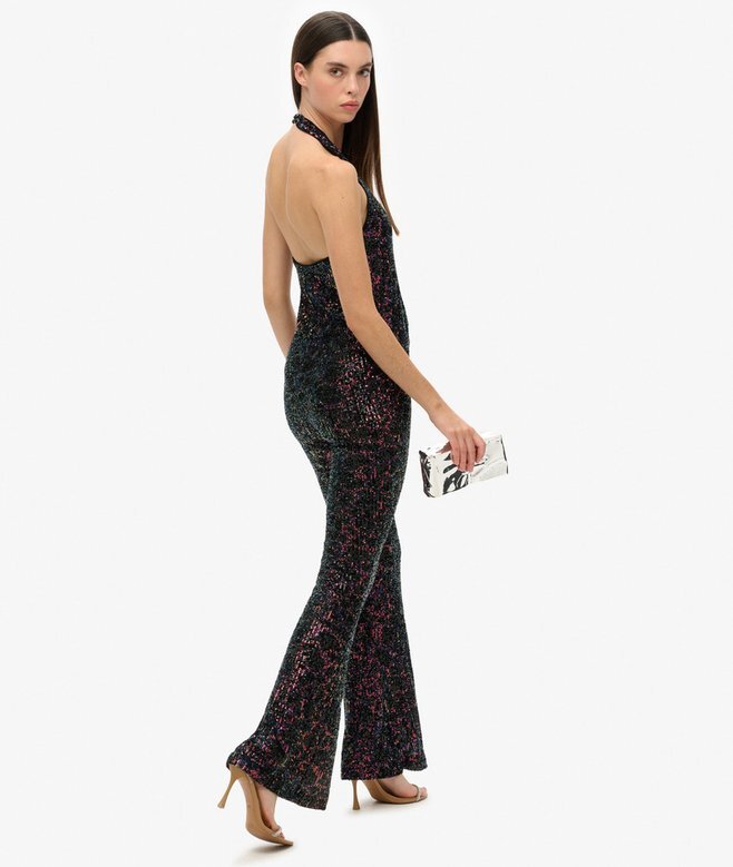 Halter-jumpsuit med paljetter Halter-jumpsuit med paljetter