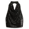 Haltertop med cowl neck och paljetter