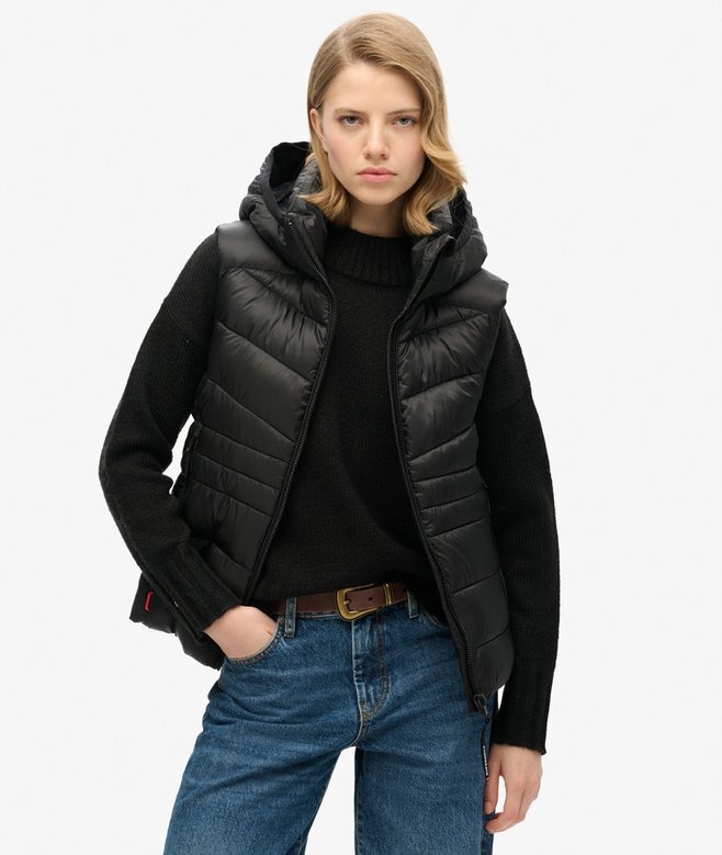 Hooded Fuji Quilt-vadderad väst Hooded Fuji Quilt-vadderad väst
