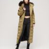 Hooded long parkas in fur