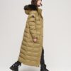 Hooded long parkas in fur