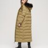 Hooded long parkas in fur