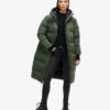 Hooded long puffer coat