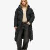 Hooded long puffer coat