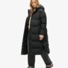 Hooded long puffer coat