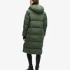 Hooded long puffer coat