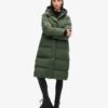Hooded long puffer coat