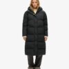 Hooded long puffer coat