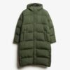 Hooded long puffer coat