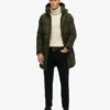 Hooded longline padded jacket