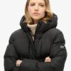 Hooded Mid Length Sports Puffer Jacket