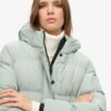 Hooded Mid Length Sports Puffer Jacket