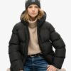 Hooded Mid Length Sports Puffer Jacket