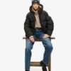 Hooded Mid Length Sports Puffer Jacket