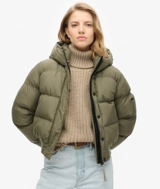 Hooded Sportig Puffer Bomber Jacket