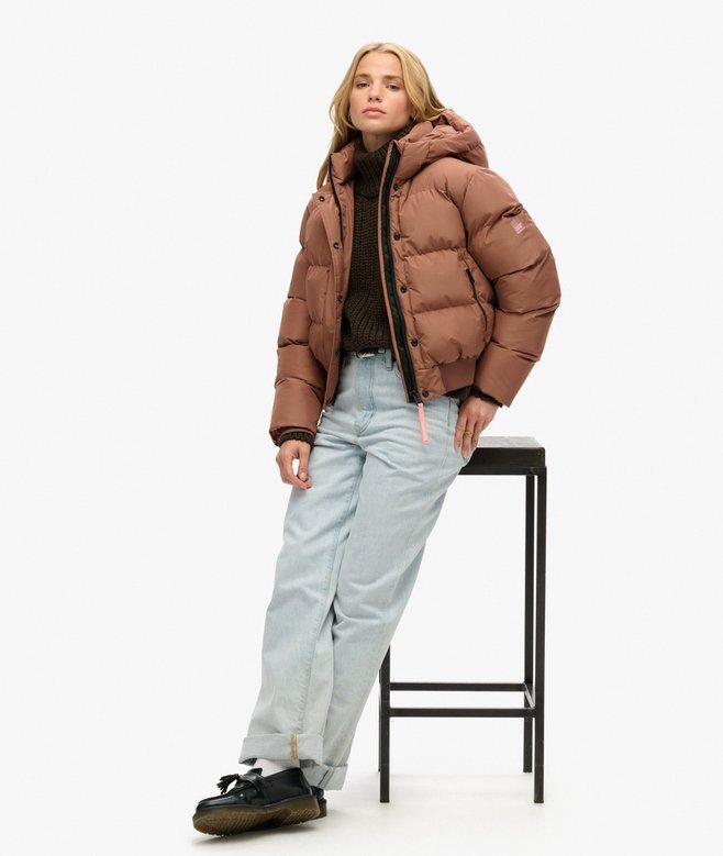 Hooded Sportig Puffer Bomber Jacket Hooded Sportig Puffer Bomber Jacket