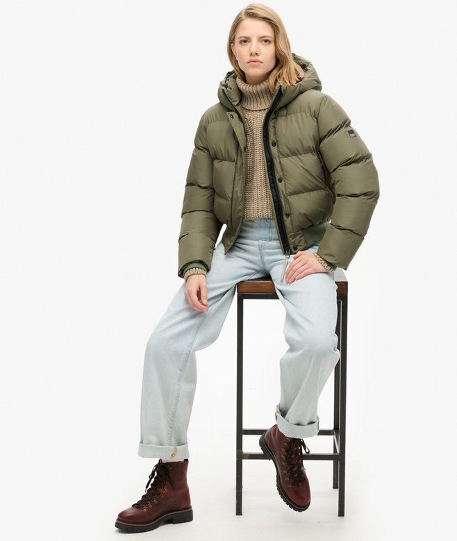 Hooded Sportig Puffer Bomber Jacket Hooded Sportig Puffer Bomber Jacket