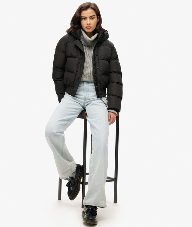 Hooded Sportig Puffer Bomber Jacket Hooded Sportig Puffer Bomber Jacket