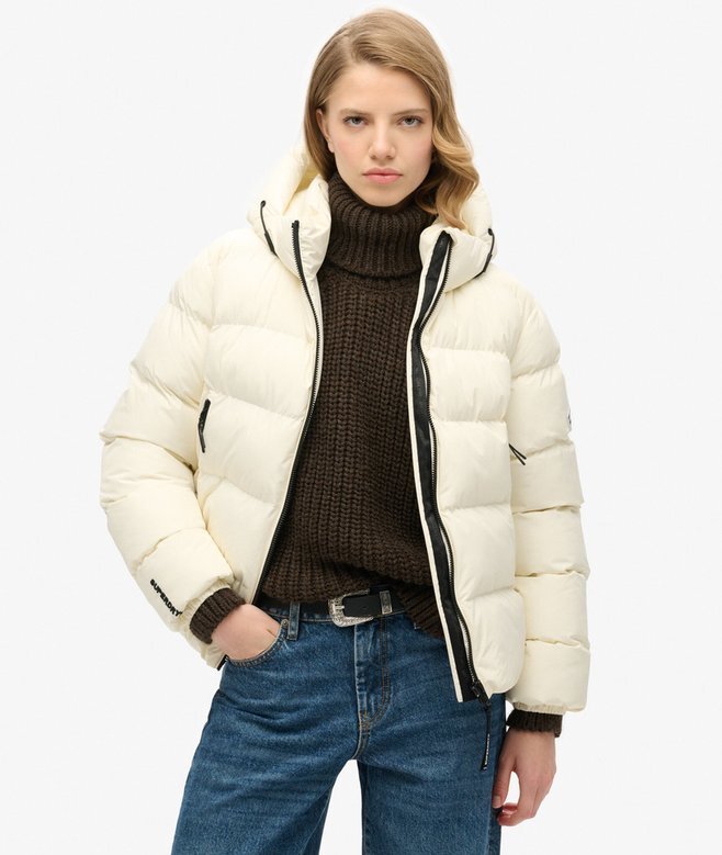 Hooded sportig Puffer-jacka Hooded sportig Puffer-jacka